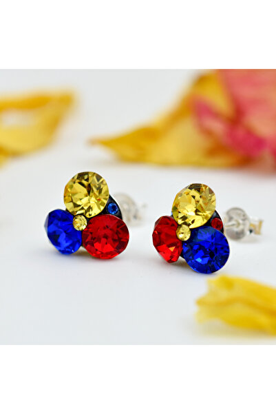 OEM Trio Chaton Tricolor handmade earrings – Silver 925