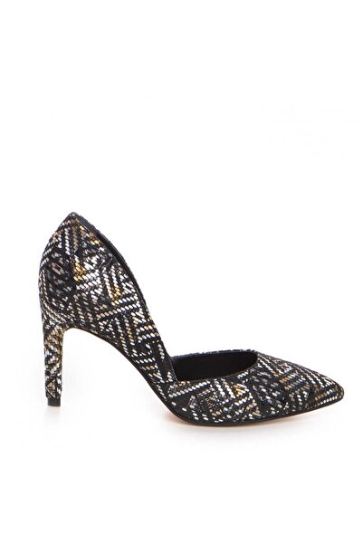 The 5th Element Black Aztec genuine leather stiletto shoes