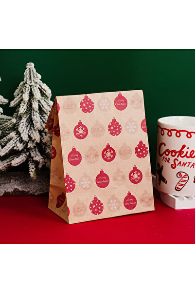 Choice 5pcs Style E 5/10pcs Kraft Paper Christmas Cookie Candy Bag Biscuit Sn...