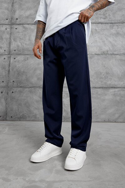 NOMARC Navy blue gst fabric baggy pants