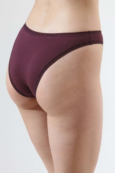 Piera Set 3 chiloti clasici burgundy CECILIA S1796