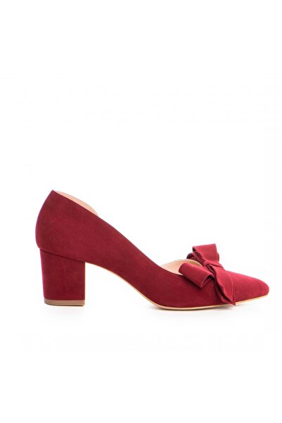 The 5th Element Pantofi stiletto piele naturala Visiniu Bow Cut