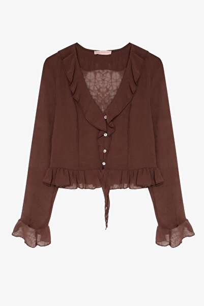 Quzu Bluză de damă BLZ00833 Maro