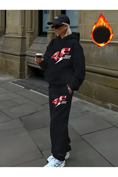 ELAN WEAR Women Printed Hooded Tracksuit Set