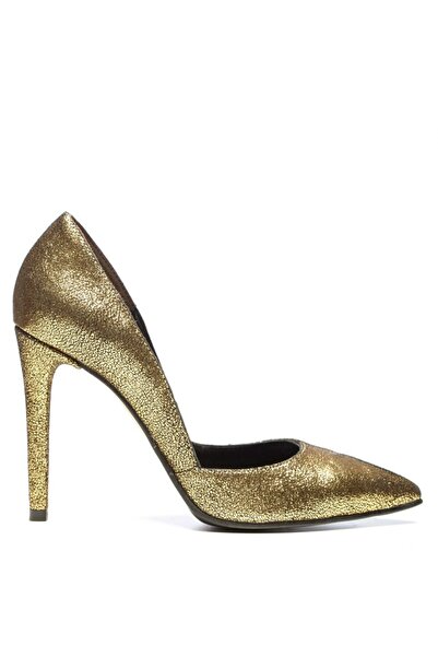 The 5th Element Genuine leather stiletto shoes Gold Sparkle