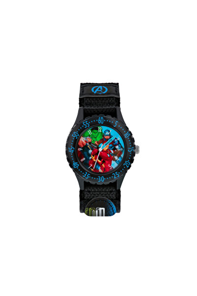 Disney Marvel Avengers Black Printed Fabric Strap Watch