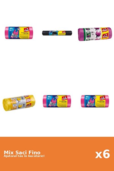 Fino Set 6 Saci Fino: 3x 40 l, 1x 120 l, 1x 20 buc, 1x 30 buc