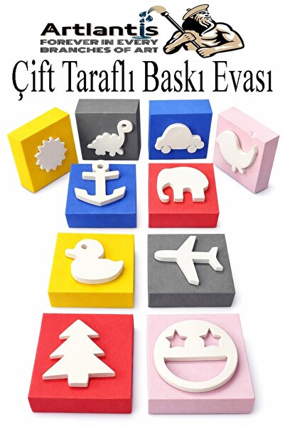 Artlantis Eva Sünger Baskı Seti 10 lu Çift Yönlü Kare 1 Paket 20 Çeşit Baskı ...