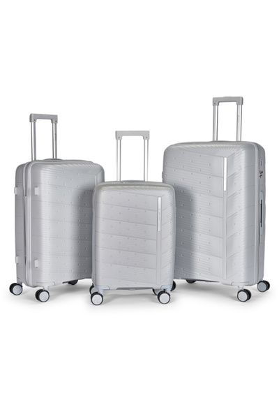 LİMRA A travel luggage set consisting of 3 wheeled suitcases with a sturdy an...
