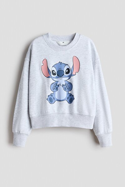 H&M Baskılı Oversize Sweatshirt