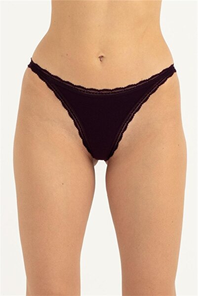 OBJE Kadın Mor Dantelli Çevçeveli Külot