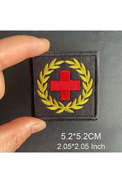 Choice9 04-Black 5.2X5.2CM Red Cross Applique Badges Embroidery Tactical Hook...