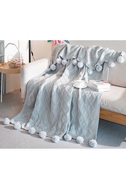 CHIRASO Pătură Decorativă Tricotată cu Ciucuri CHIRASO, Moale și Elegantă pen...