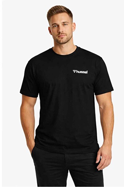 hummel Jullian Black Short Sleeve Basic Cotton T-Shirt