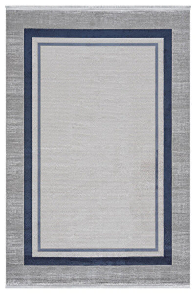 SEYRAN HALI Zen 7001 Mavi Saçaklı Akrilik Modern Halı