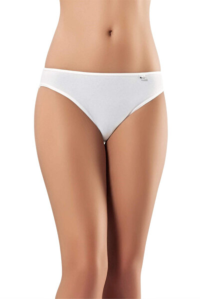 OBJE Women's White Cotton Satin Piped Panties
