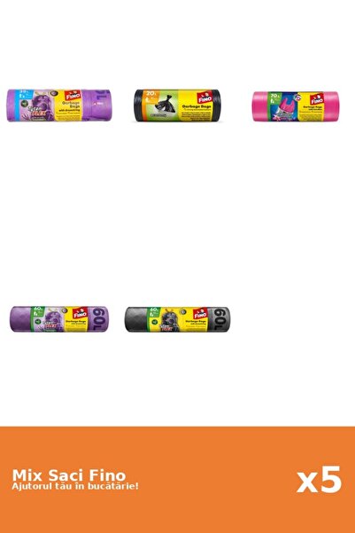 Fino Set 5 Saci Fino: 1x 35 l, 1x 30 buc, 1x 70 l, 2x 60 l