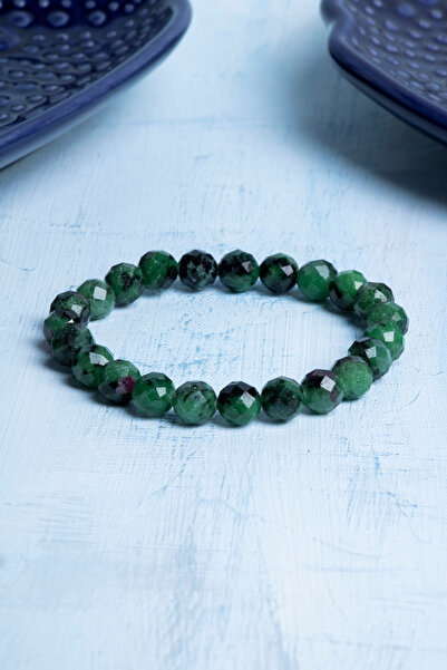 Deniz Doğal Taş Certified Faceted Anyolite Natural Stone Bracelet