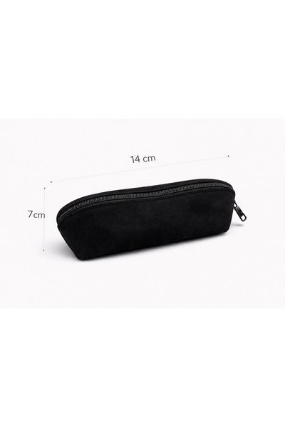 HBS %100 Gerçek Deri Süet Gözlük Kılıfı – 14 × 7 cm