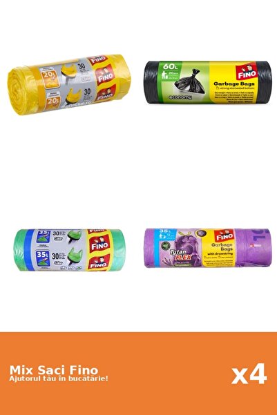 Fino Set 4 Saci Fino: 2x 30 buc, 1x 20 buc, 1x 35 l