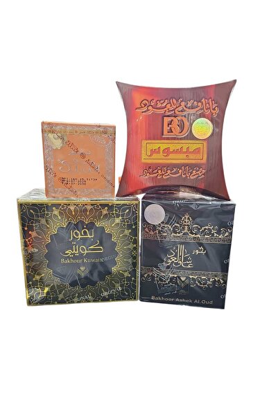 ASEEL بخور كويتي +عاشق العود+النبيل+مبسوس بانافع 4 قطع