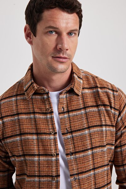 Tudors Men's Slim Fit slim fit checkered winter lumberjack shirt