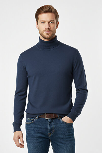 Pulltonic Men's Turtleneck Plain Sweater