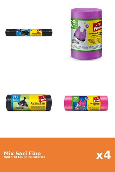 Fino Set 4 Saci Fino: 1x 120 l, 1x 60l, 1x 30 buc, 1x 70 l