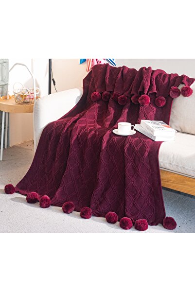 CHIRASO CHIRASO Decorative Knitted Blanket with Tassels, Soft and Elegant for...