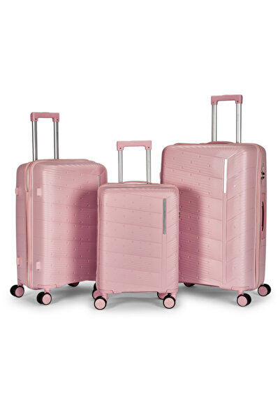 LİMRA A travel luggage set consisting of 3 wheeled suitcases with a sturdy an...