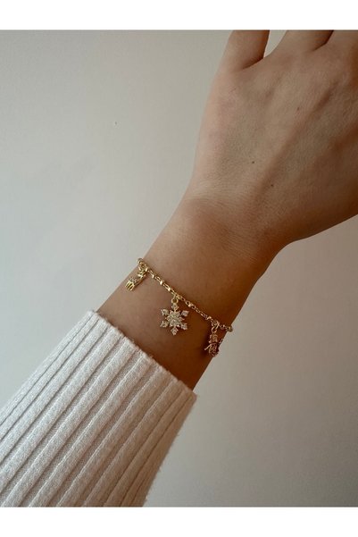 Milena Designer Store Milena Istanbul Three Charms Bracelet (Snowman, Snow and Stone Deer)