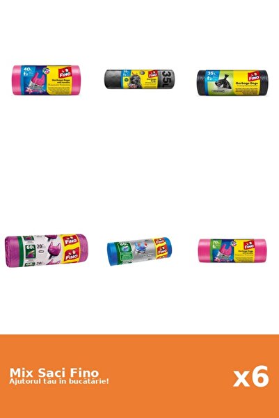 Fino Set 6 Saci Fino: 1x 40 l, 1x 35 l, 1x 30 buc, 2x 20 buc, 1x 70 l