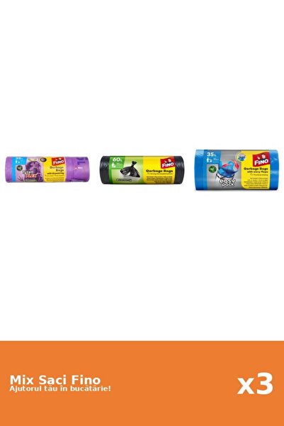 Fino Set 3 Saci Fino: 1x 35 l, 1x 20 buc, 1x 30 buc
