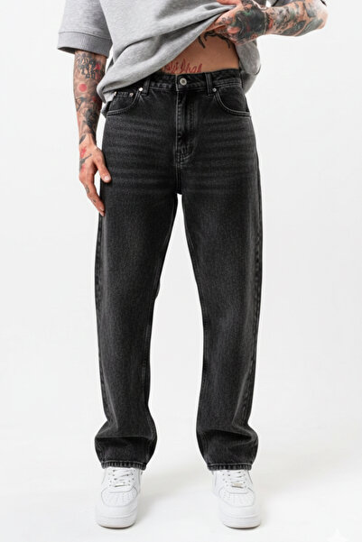 Denim Republic Men's Black Baggy Loose Jeans Wide Leg