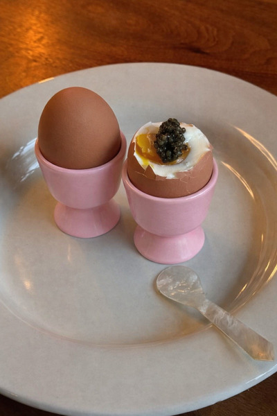 Beige & Stone Ceramic Pink Egg Cup – Set of 2