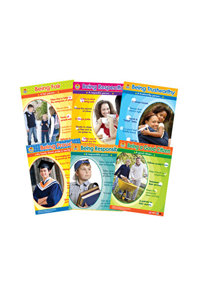 123Publishing House مجموعة لوحات جدارية تعليمية باللغة الإنجليزية: صفات الشخص...