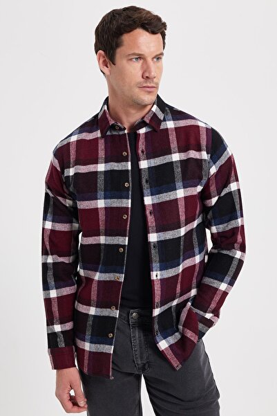 Tudors Men's Slim Fit slim fit checkered winter lumberjack shirt