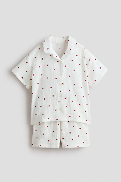 H&M Desenli Muslin Pijama Takımı