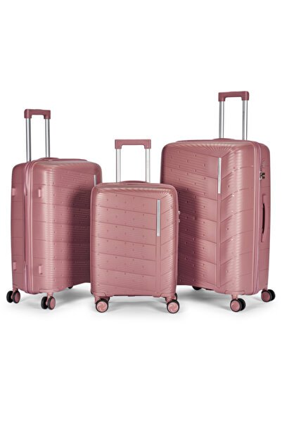 LİMRA A travel luggage set consisting of 3 wheeled suitcases with a sturdy an...