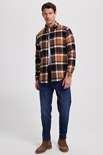 Tudors Men's Slim Fit slim fit checkered winter lumberjack shirt