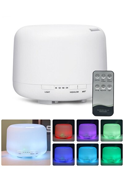 auhma 500 Ml Uzaktan Kumandalı 7 Renk Ledli Ultrasonik Hava Nemlendirici Arom...