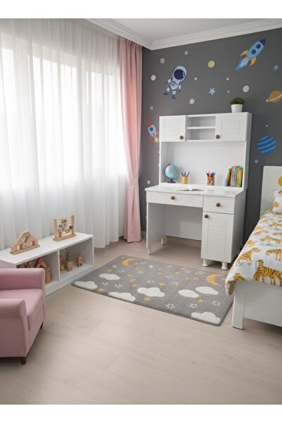 FERZA Mobilya Çift Çekmeceli Membran Kapak Mdf Gövde Beyaz Çalışma Masası