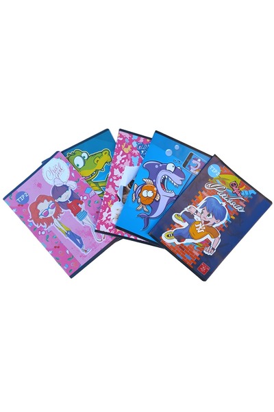 Linomag Set de 5 caiete tip 2, Linomag®, Diverse modele, A5, 24 de coli, 70g/...