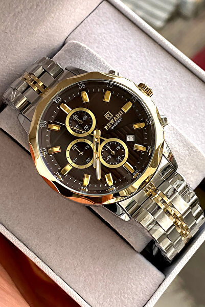 Reward ساعة يد رجالية أصلية بضمان لمدة عامين مع سوار فولاذي وعلبة