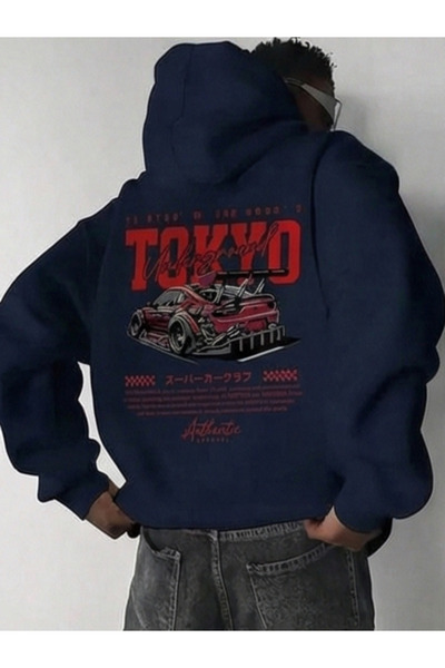 Flaubert Men's Printed Hooded Sweatshirt Oversize Cut 3-Ply Cotton Fabric