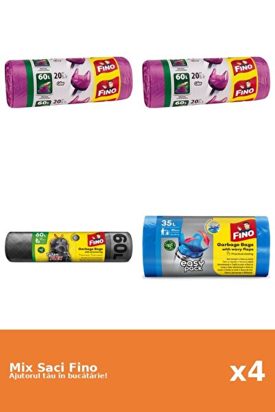 Fino Set 4 Saci Fino: 2x 20 buc, 1x 60 l, 1x 30 buc
