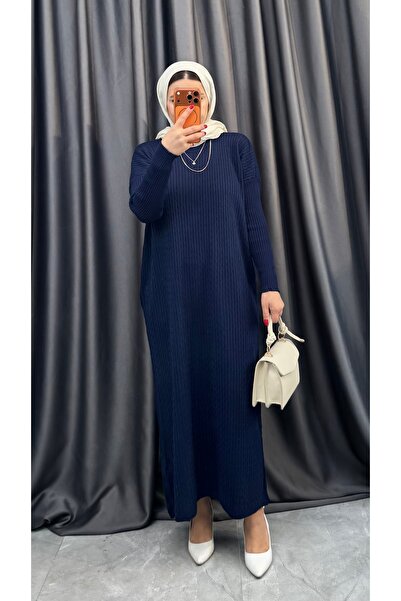 NİSUM MODA Hair Braided Knitted Dress