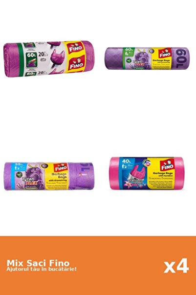 Fino Set 4 Saci Fino: 1x 20 buc, 1x 60 l, 1x 35 l, 1x 40 l