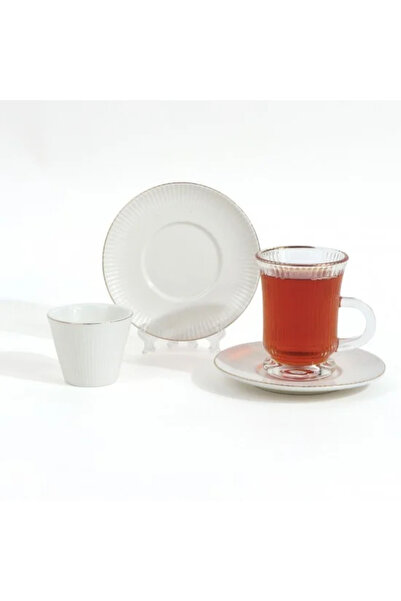 Generic 18-Piece White Tea and Coffee Cup Set