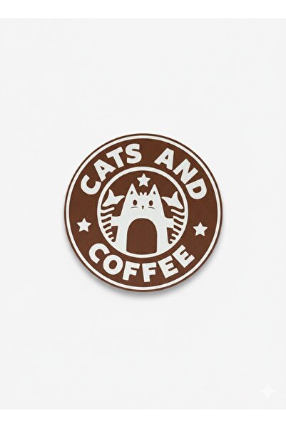 Nova lab Cats and Coffee Dekoratif Bardak Altlığı 9x9 Masa Üstü Aksesuarı - K...